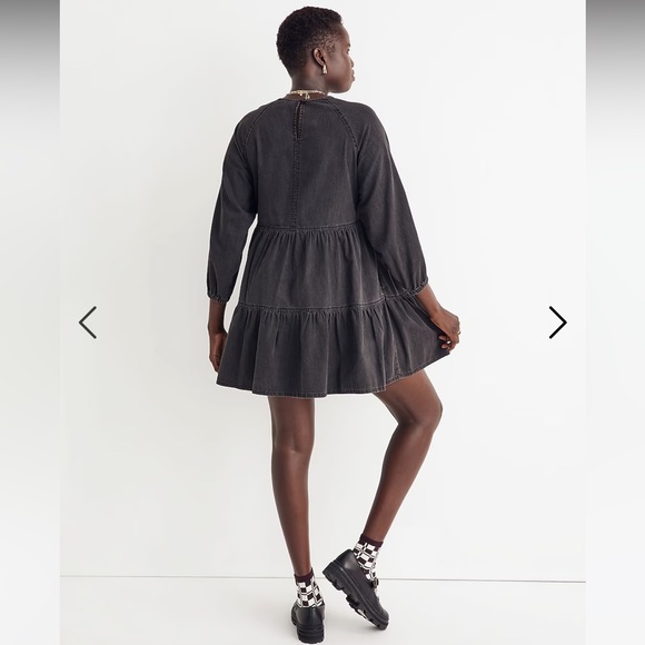 Madewell Denim Raglan-Sleeve Mini Dress in Lunar Wash - Picture 6 of 16